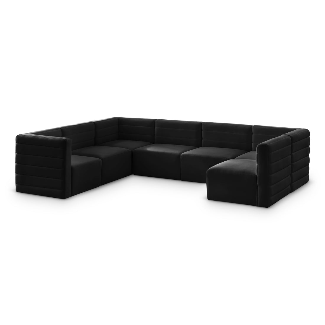 Quincy Black Velvet Modular Sectional