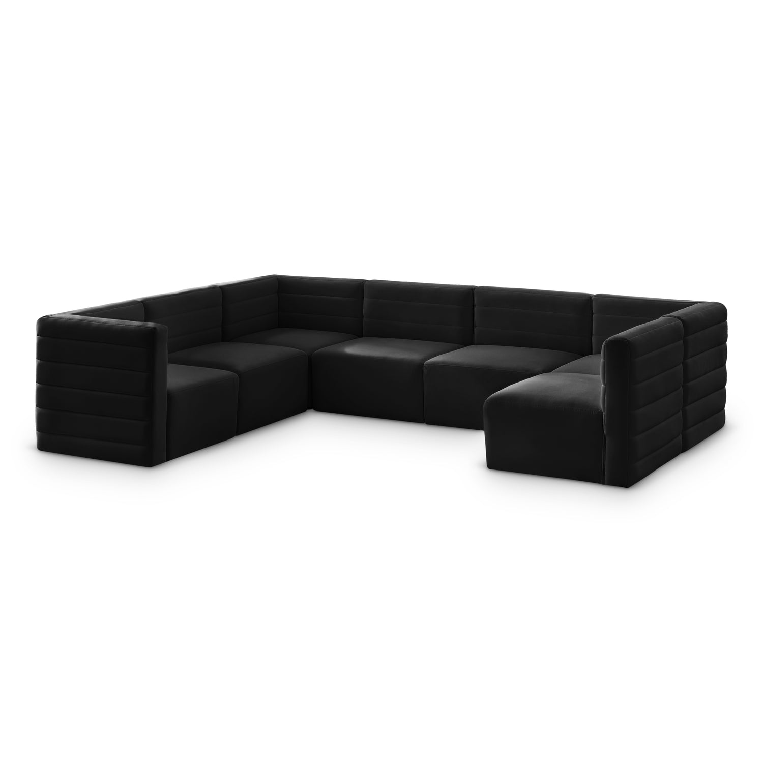 Quincy Black Velvet Modular Sectional