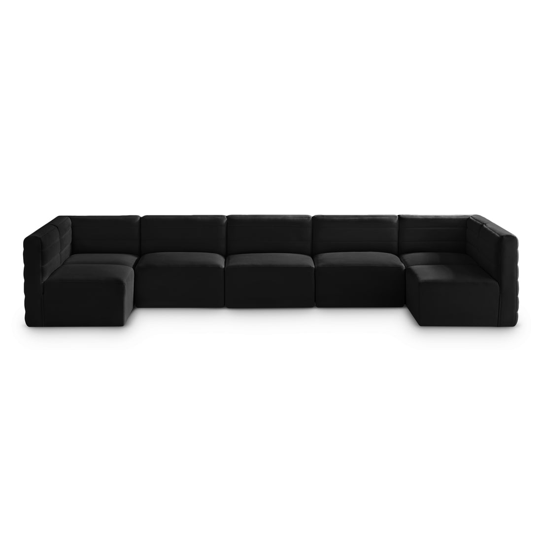 Quincy Black Velvet Modular Sectional