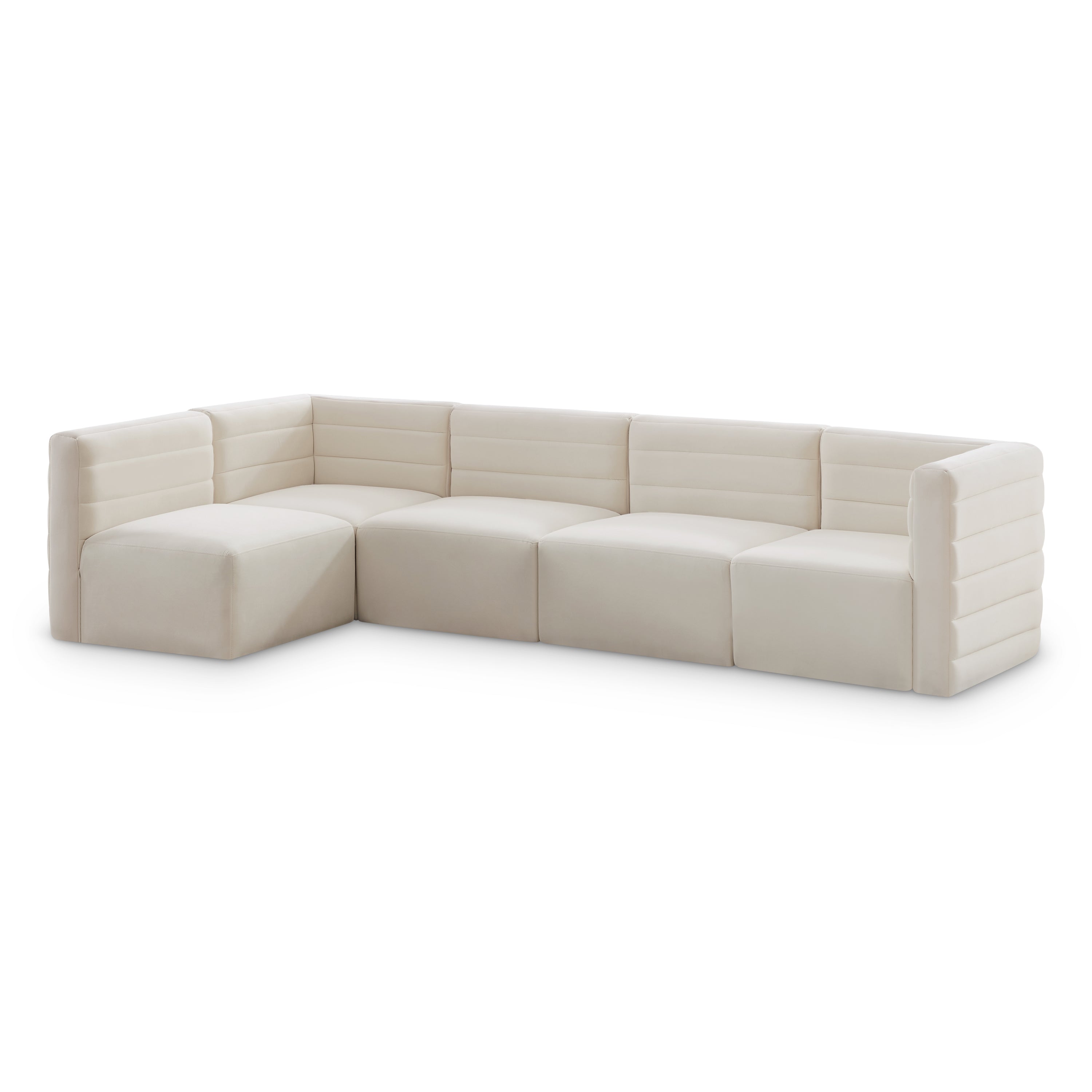 Quincy Cream Velvet Modular Sectional