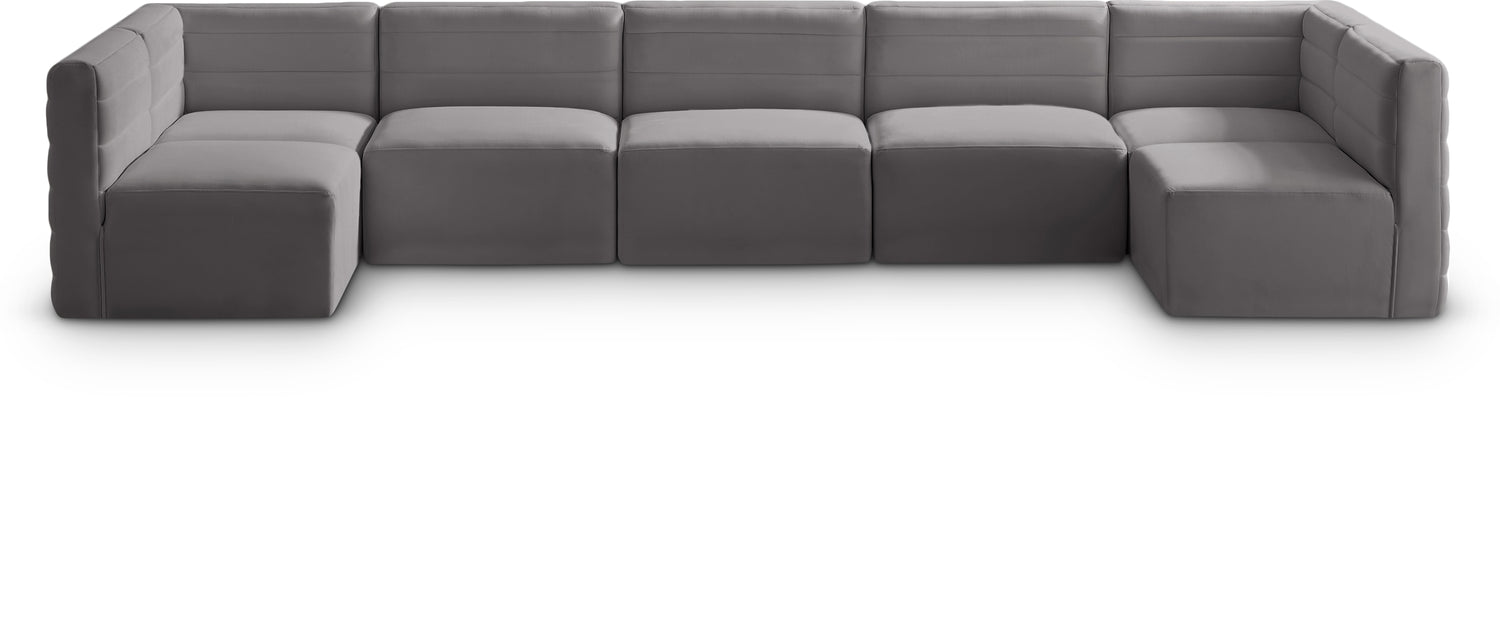 Quincy Grey Velvet Modular Sectional