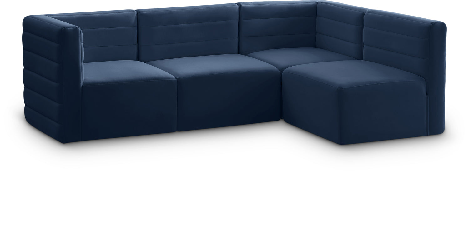 Quincy Navy Velvet Modular Sectional