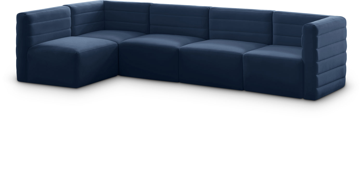 Quincy Navy Velvet Modular Sectional