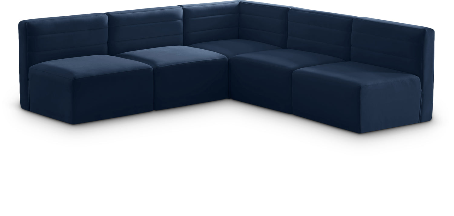 Quincy Navy Velvet Modular Sectional