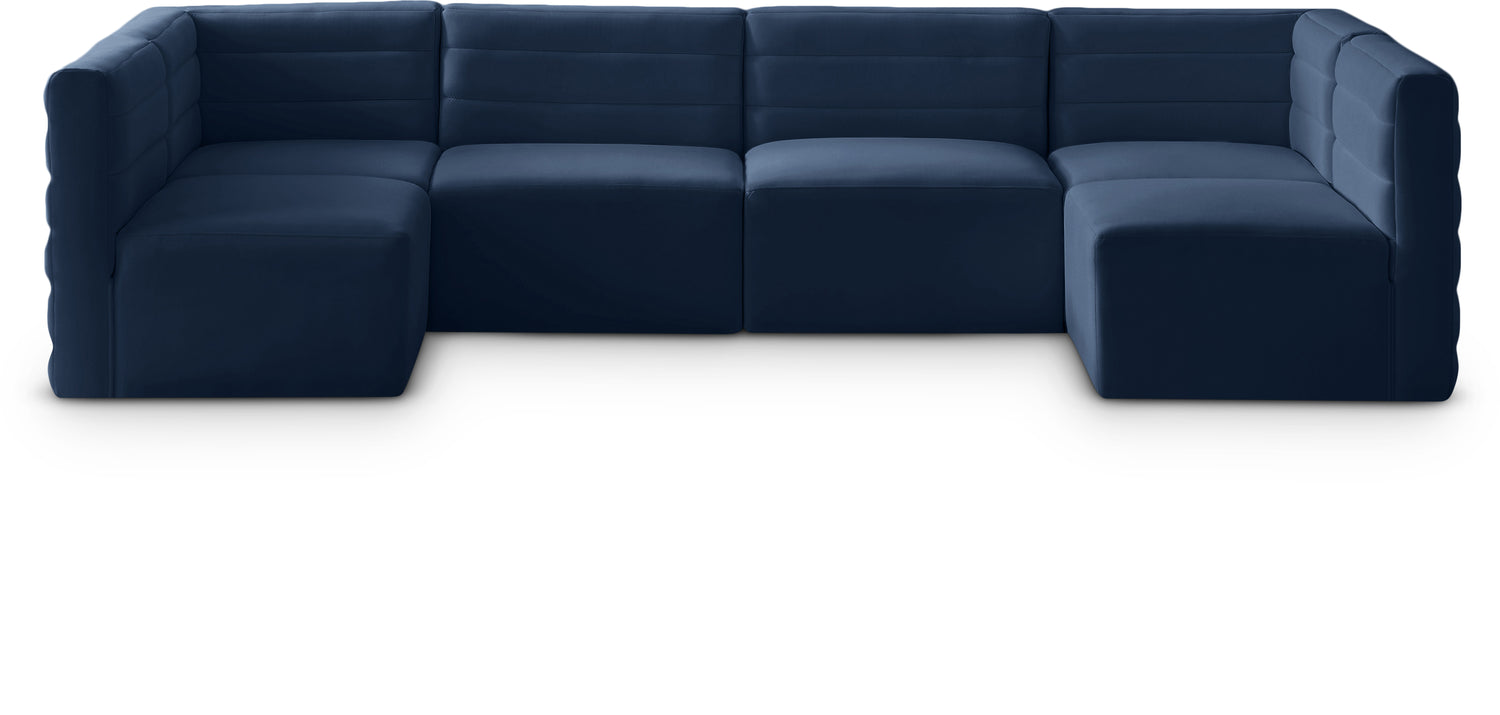 Quincy Navy Velvet Modular Sectional