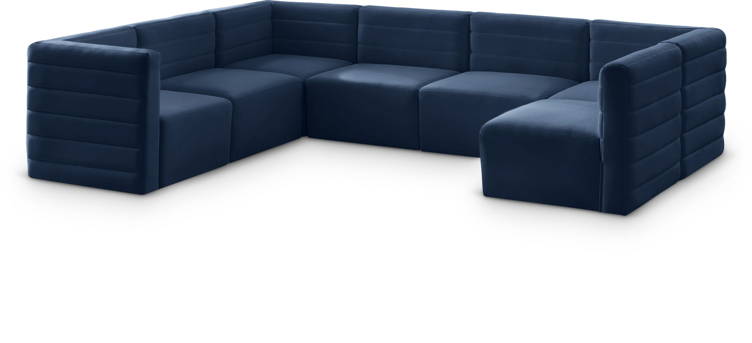 Quincy Navy Velvet Modular Sectional