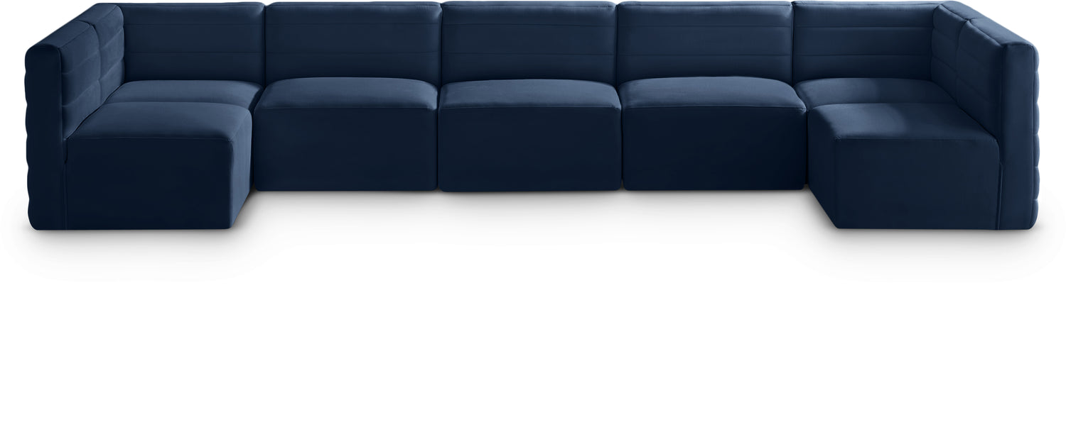 Quincy Navy Velvet Modular Sectional