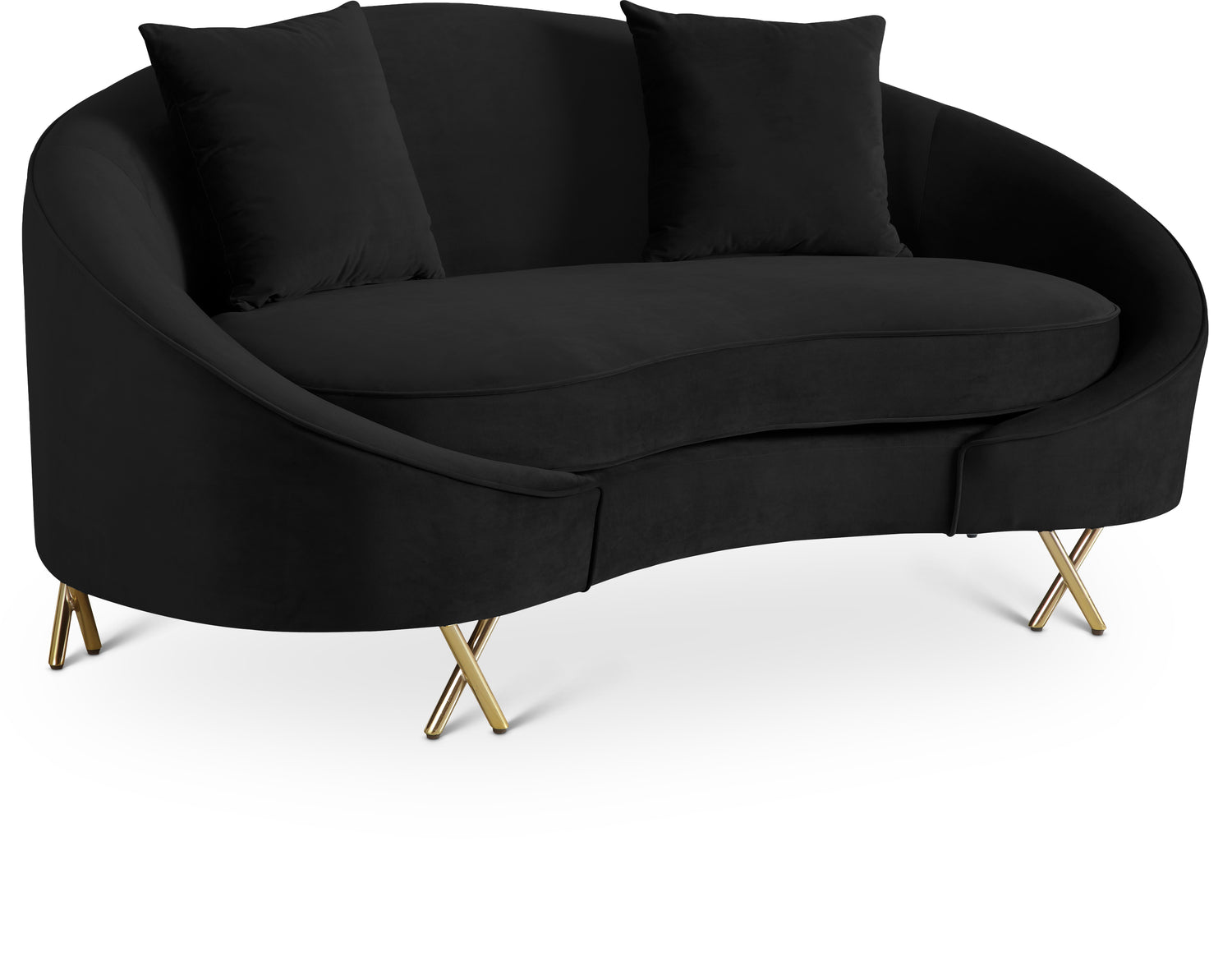 Serpentine Velvet Loveseat