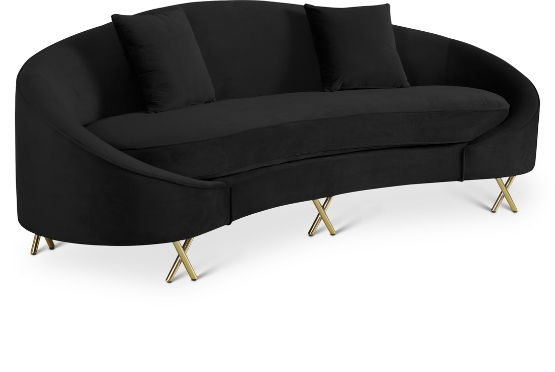 Serpentine Velvet Sofa