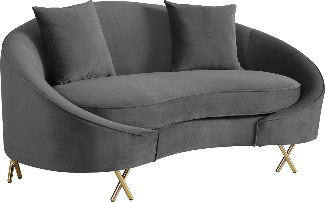 Serpentine Velvet Loveseat