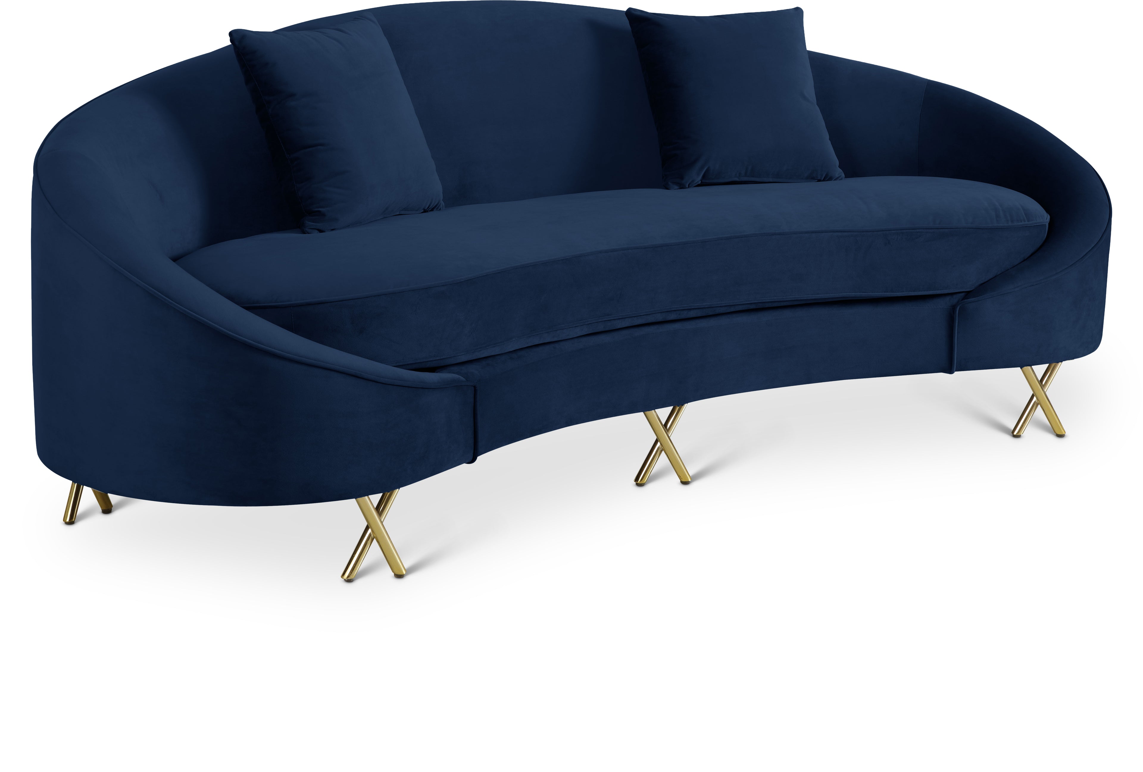 Serpentine Velvet Sofa