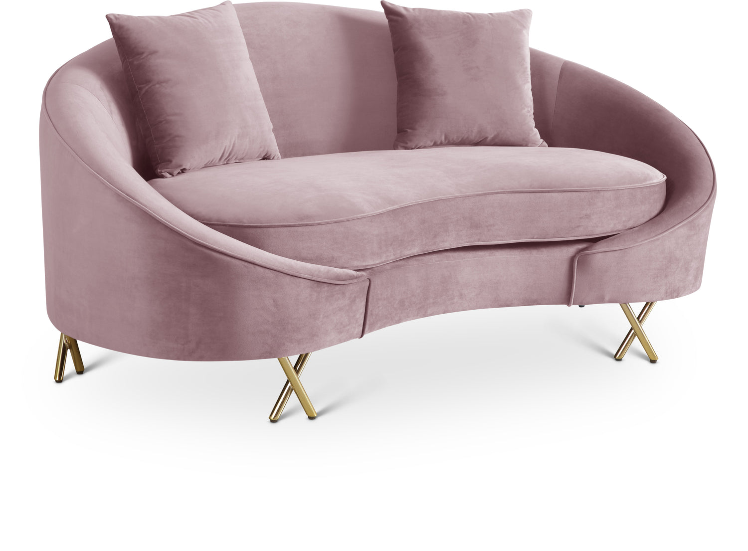 Serpentine Velvet Loveseat