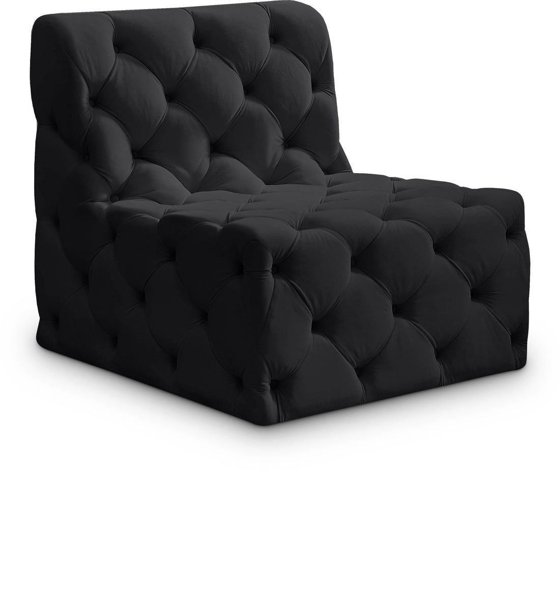 Tuft Velvet Armless Chair