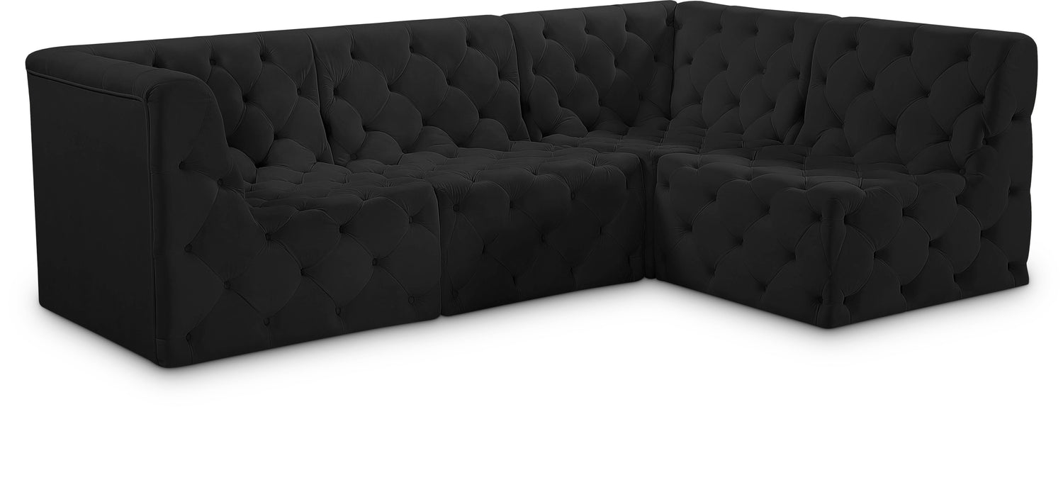 Tuft Black Velvet Modular Sectional