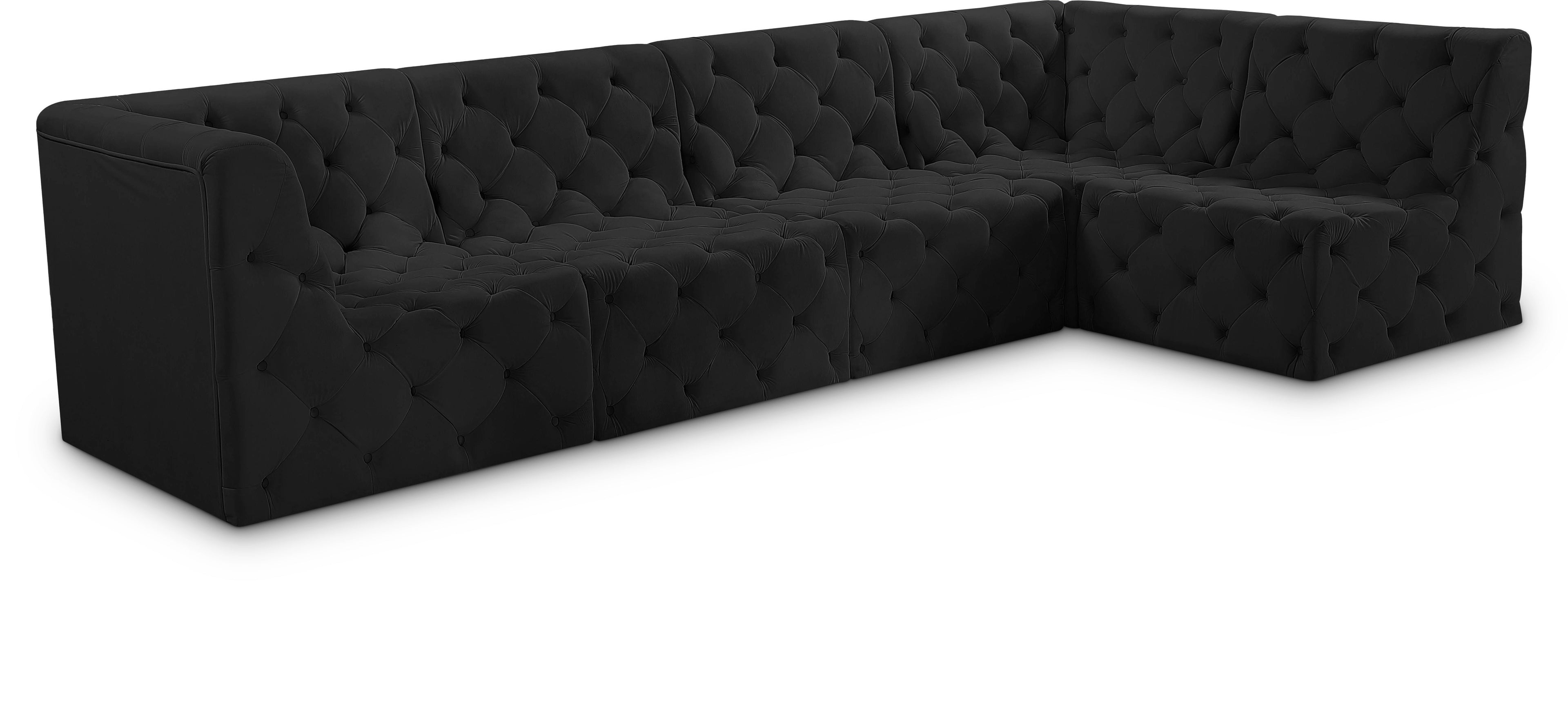 Tuft Black Velvet Modular Sectional