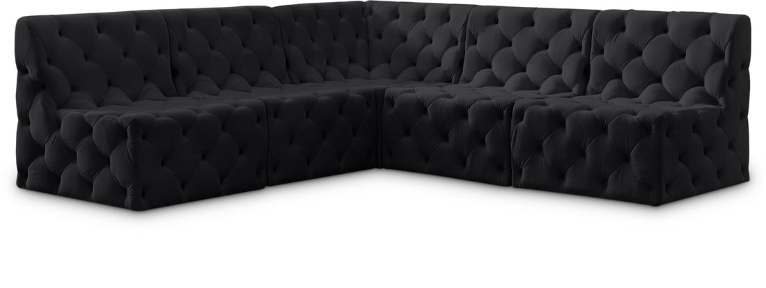 Tuft Black Velvet Modular Sectional