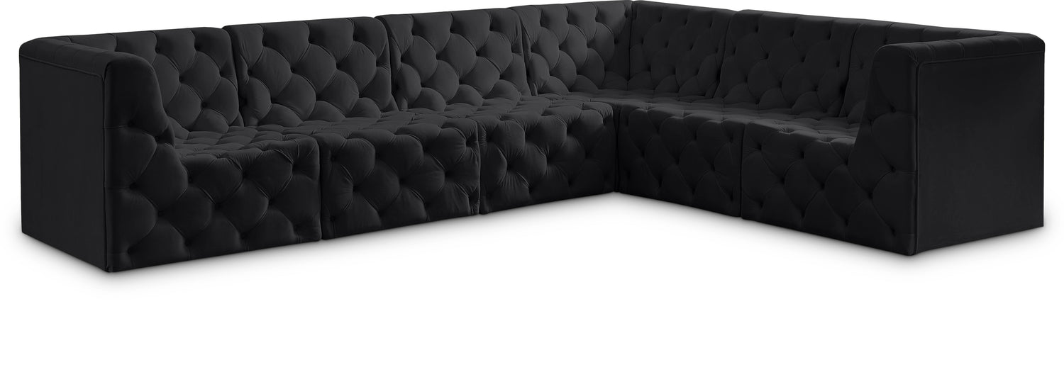 Tuft Black Velvet Modular Sectional