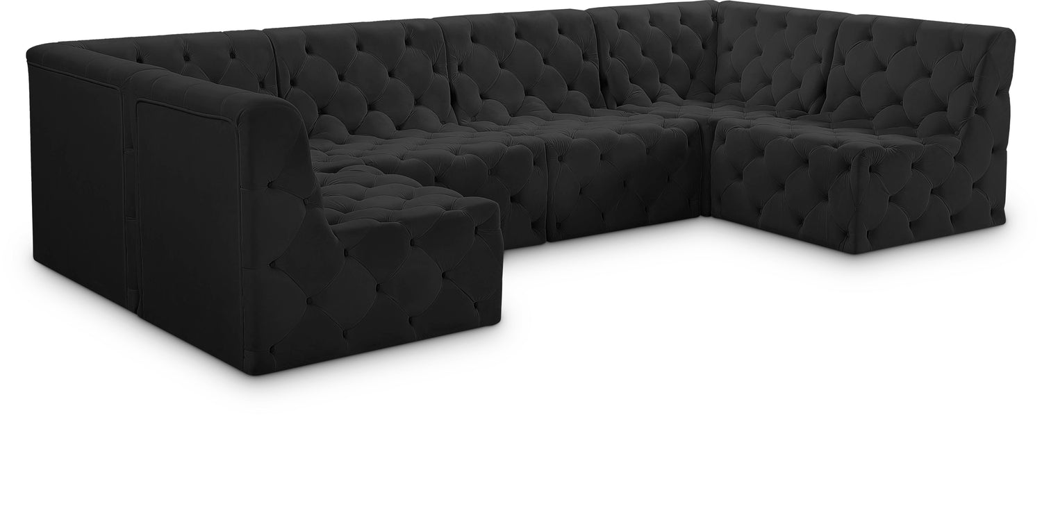 Tuft Black Velvet Modular Sectional