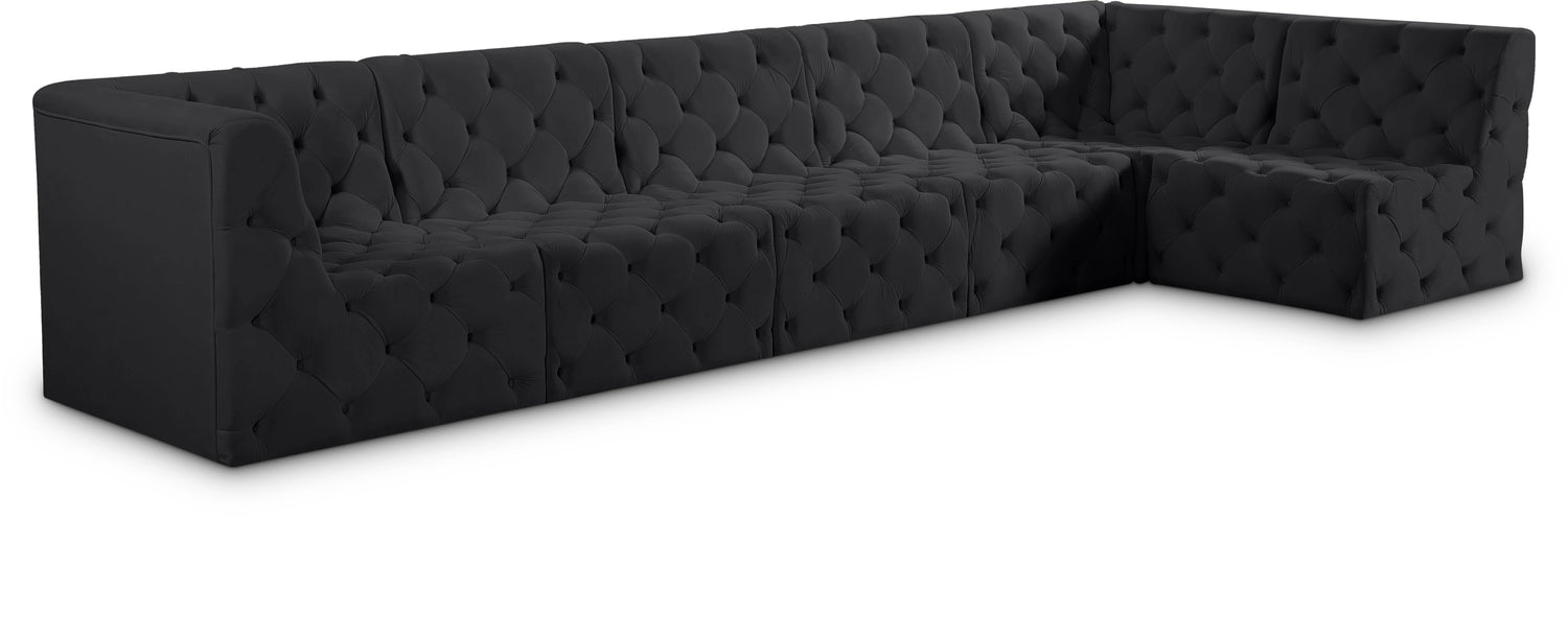 Tuft Black Velvet Modular Sectional