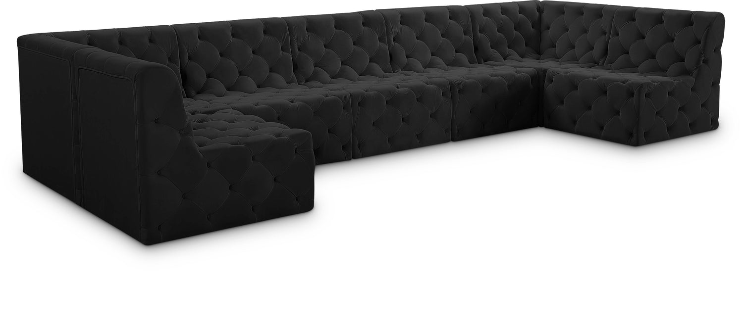 Tuft Black Velvet Modular Sectional