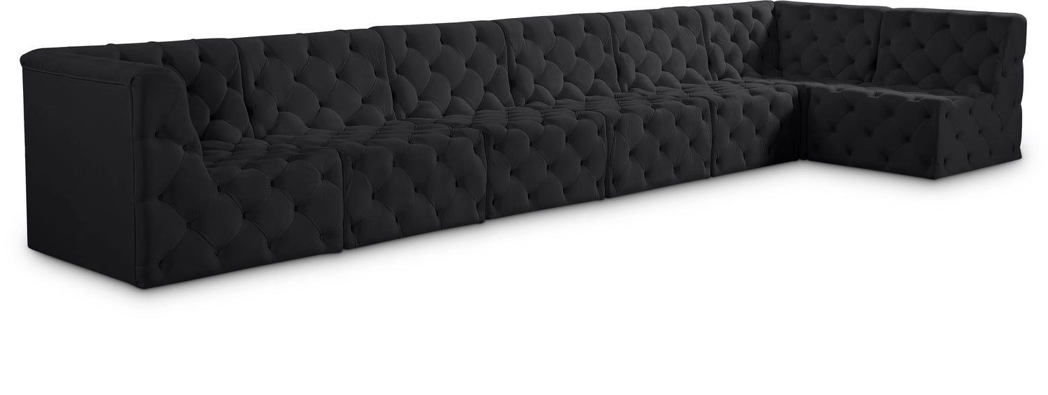 Tuft Black Velvet Modular Sectional