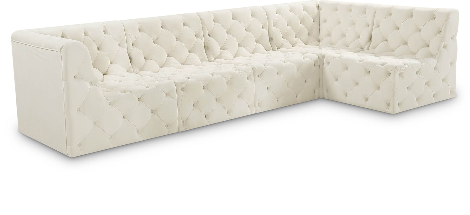 Tuft Cream Velvet Modular Sectional