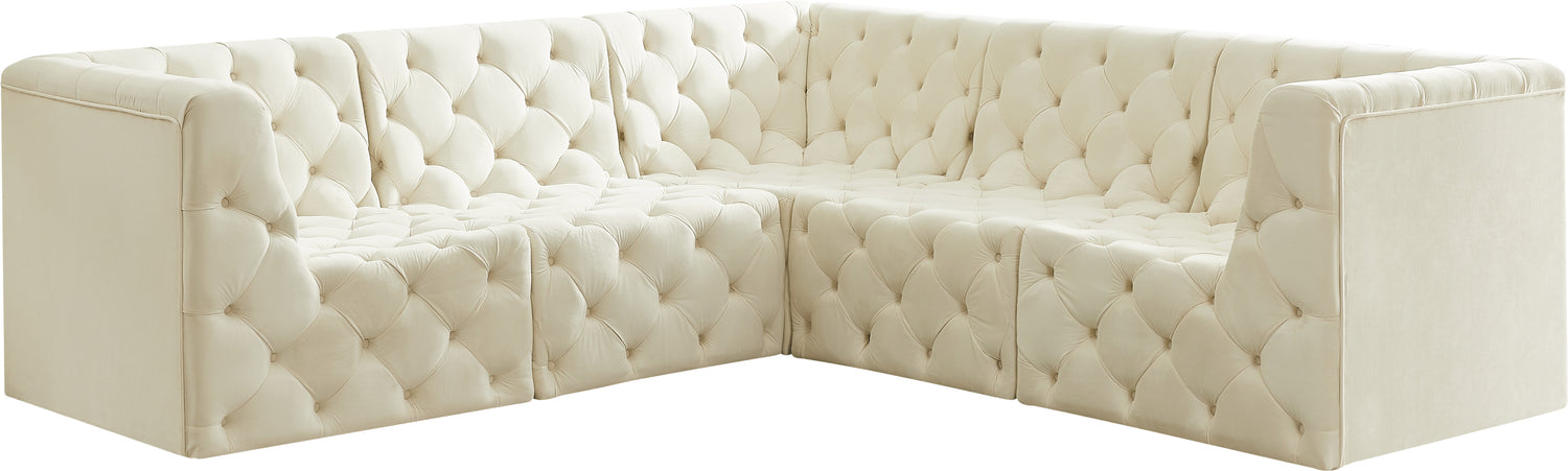 Tuft Cream Velvet Modular Sectional