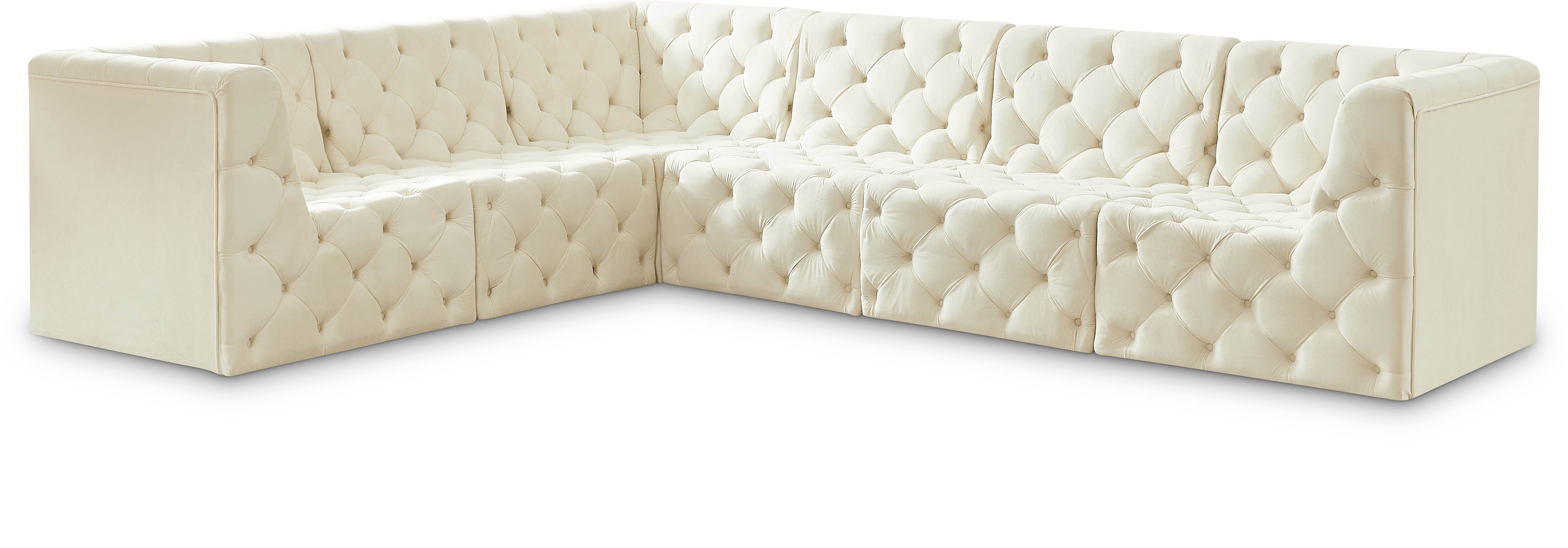 Tuft Cream Velvet Modular Sectional