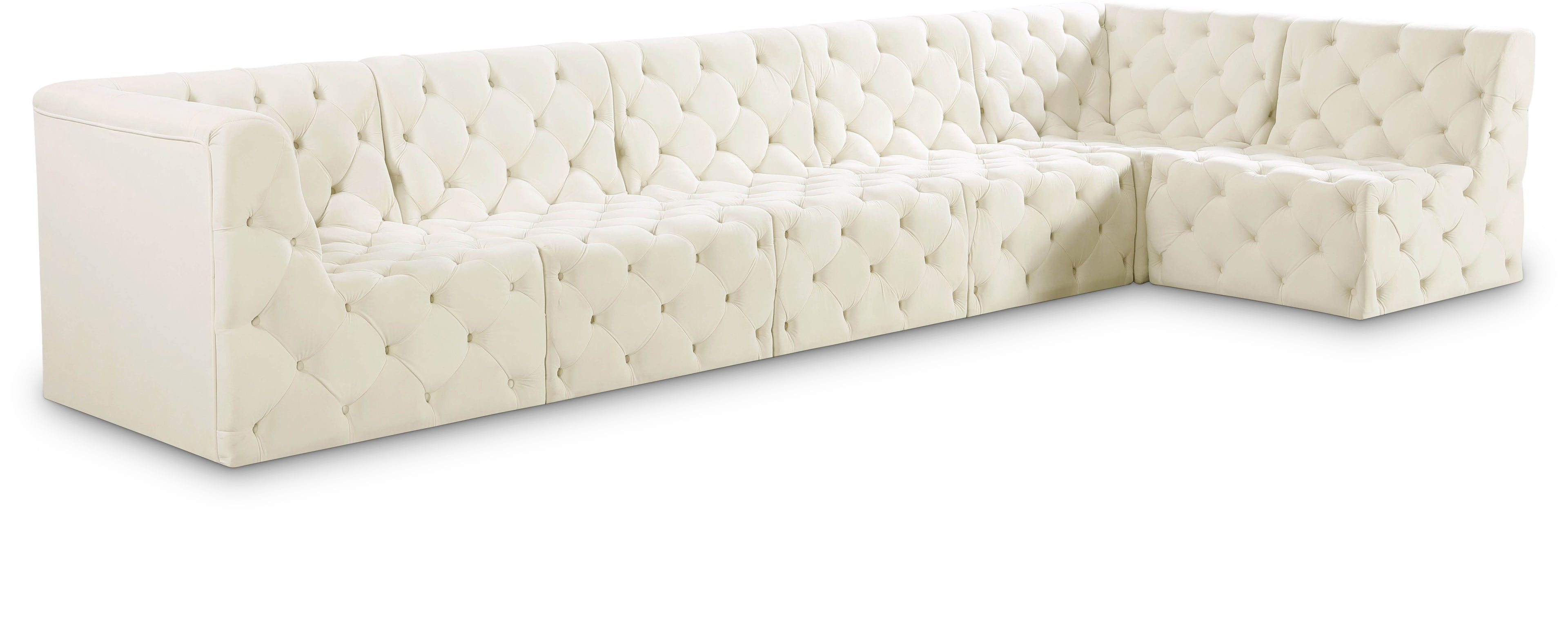 Tuft Cream Velvet Modular Sectional