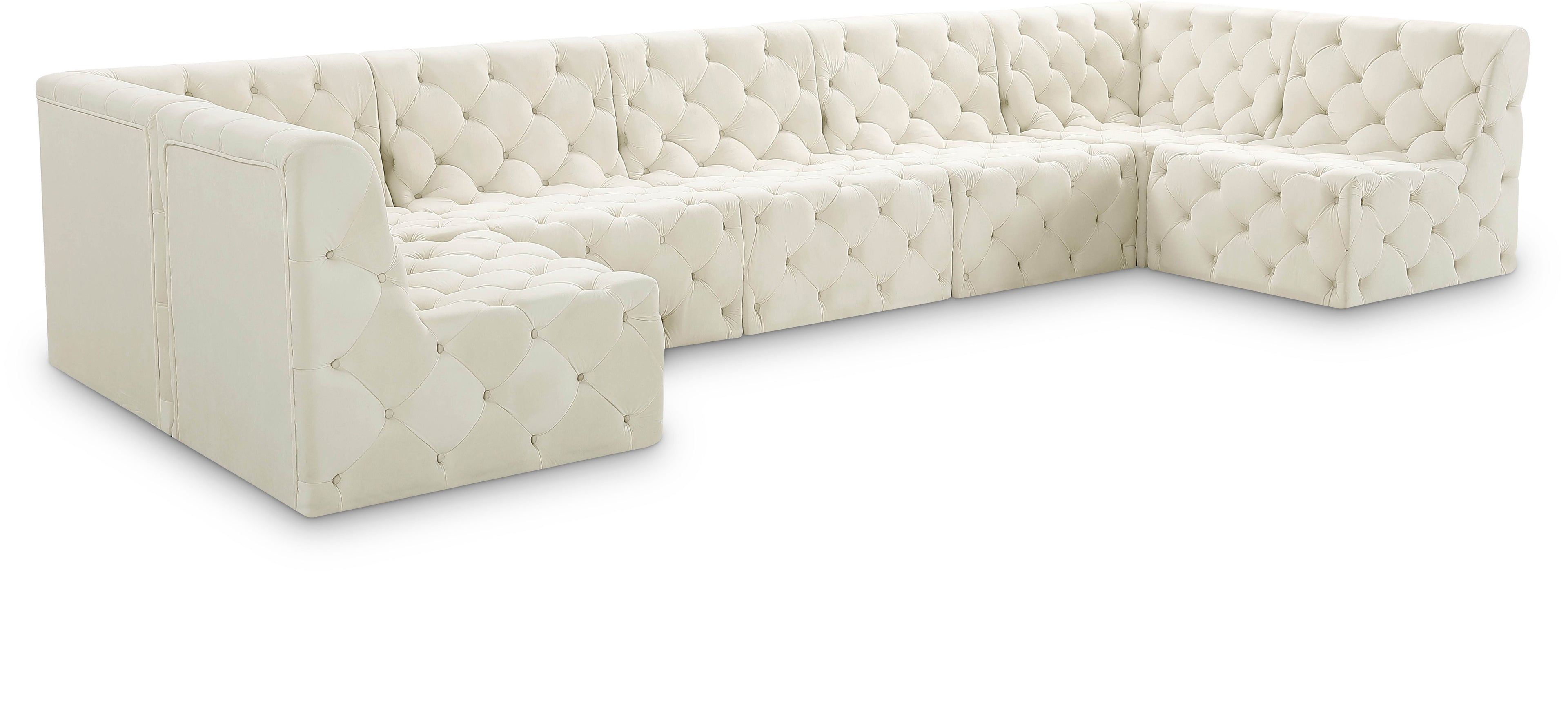 Tuft Cream Velvet Modular Sectional