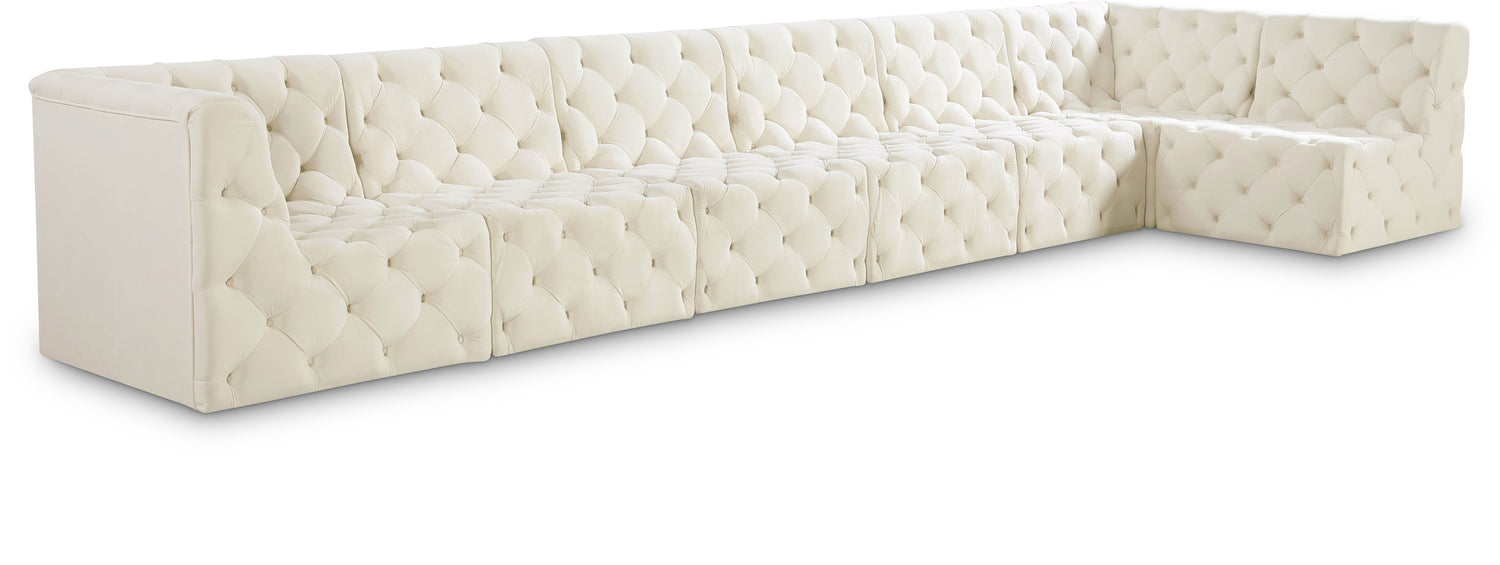 Tuft Cream Velvet Modular Sectional