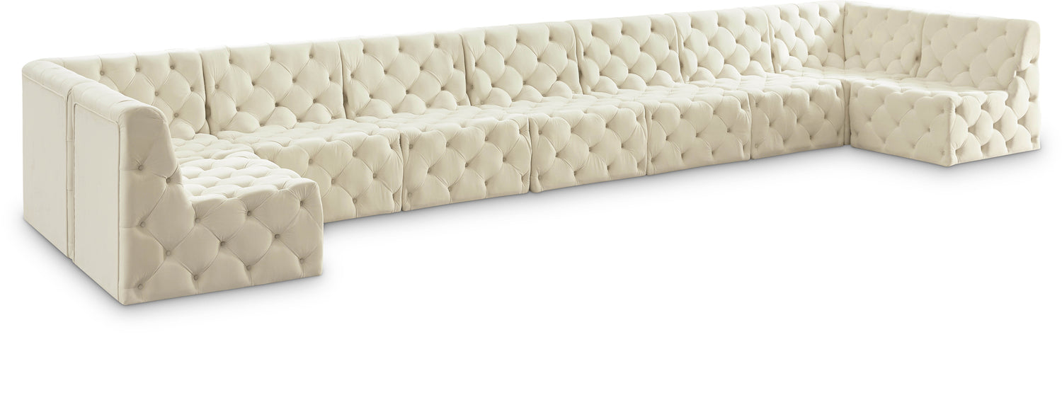 Tuft Cream Velvet Modular Sectional