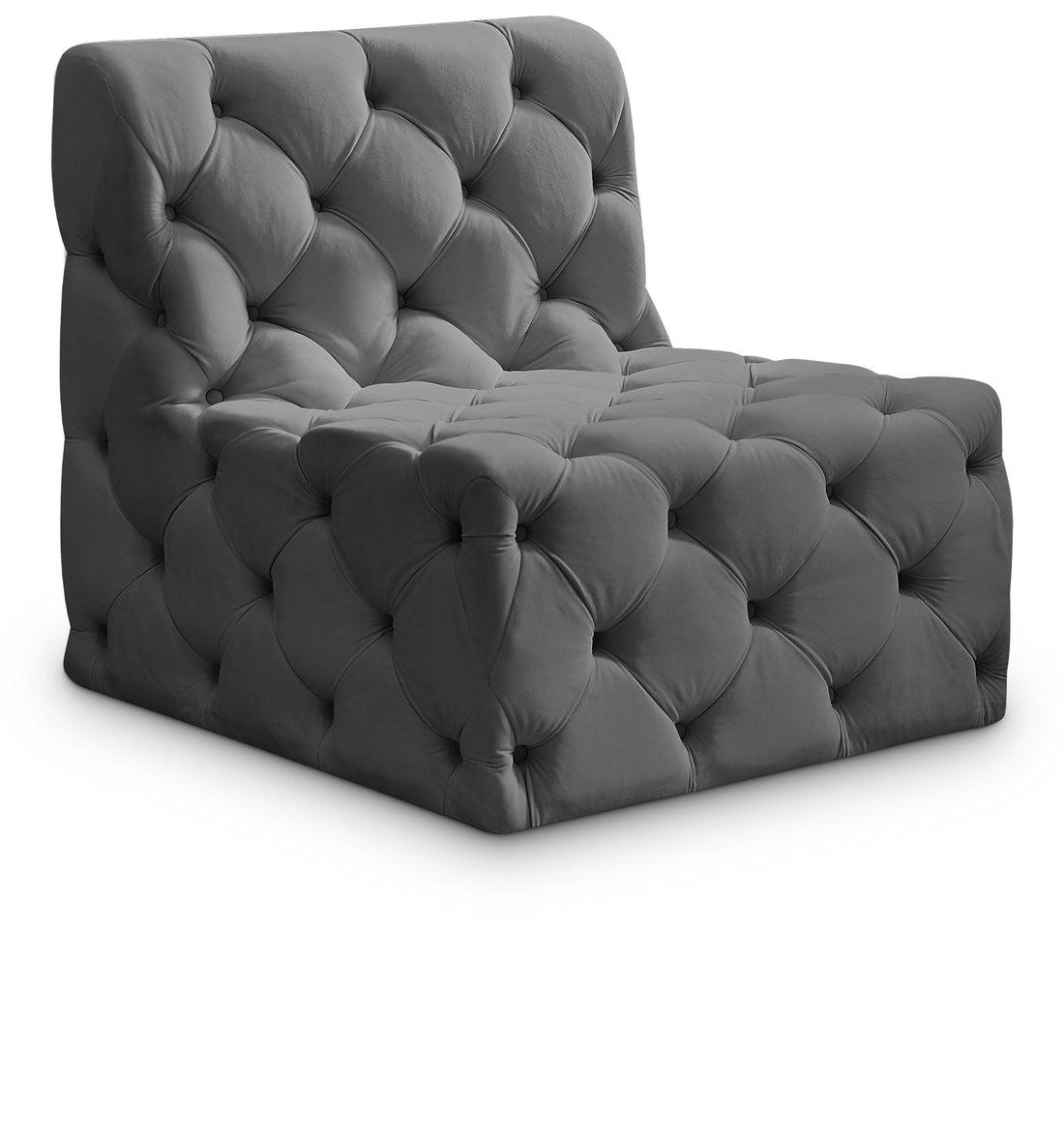 Tuft Velvet Armless Chair