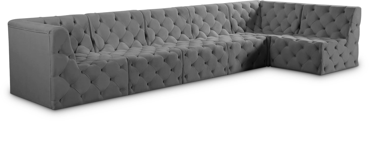 Tuft Grey Velvet Modular Sectional