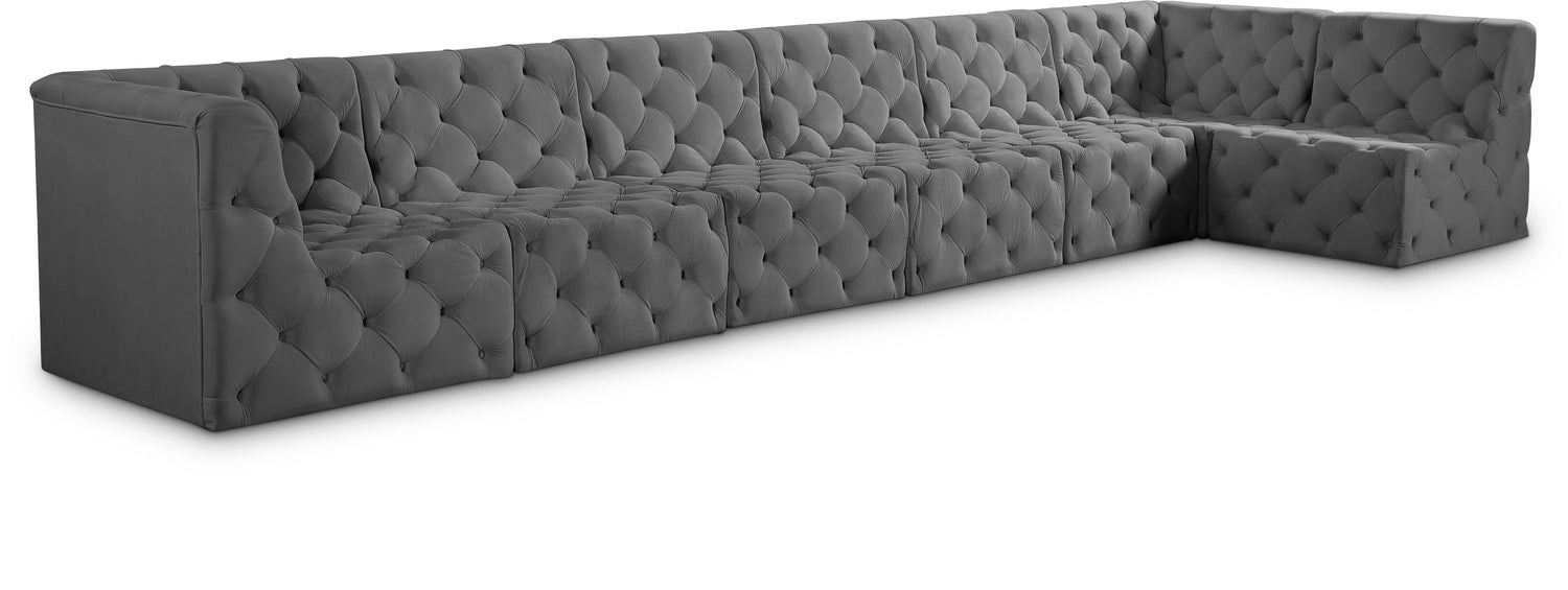 Tuft Grey Velvet Modular Sectional