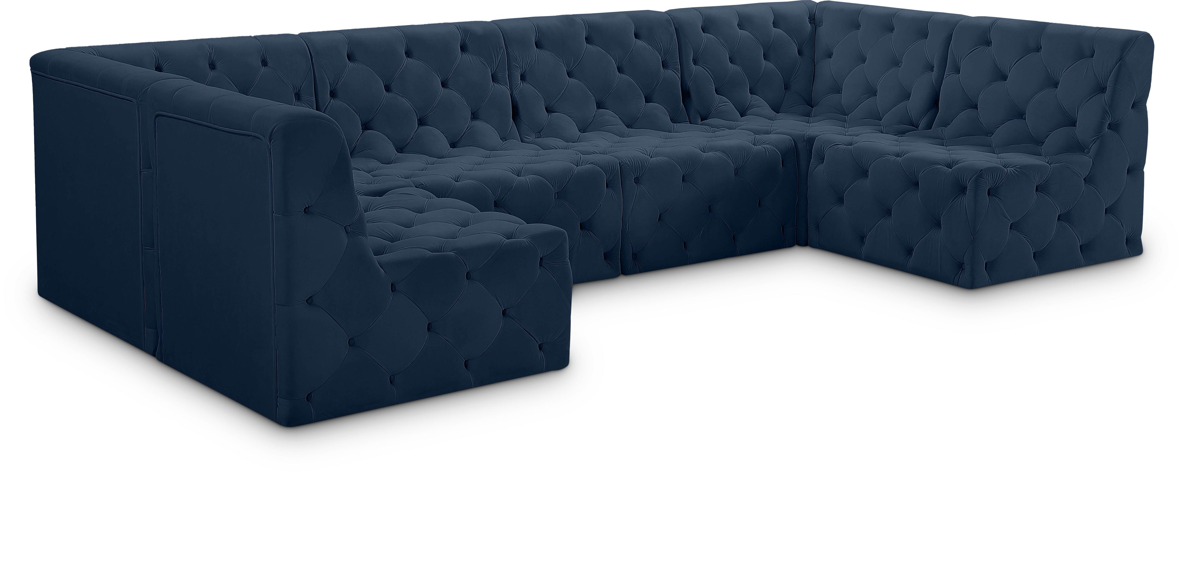 Tuft Navy Velvet Modular Sectional