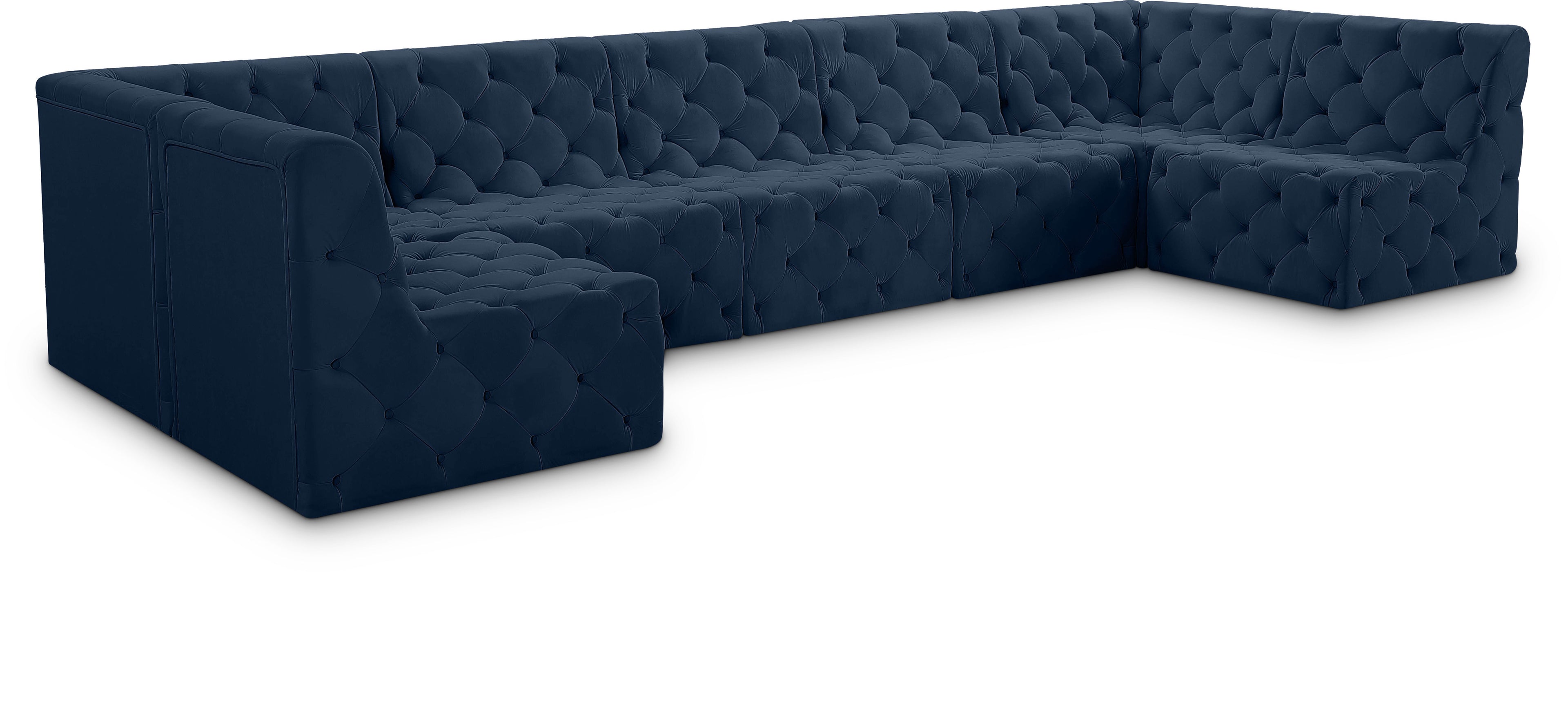 Tuft Navy Velvet Modular Sectional