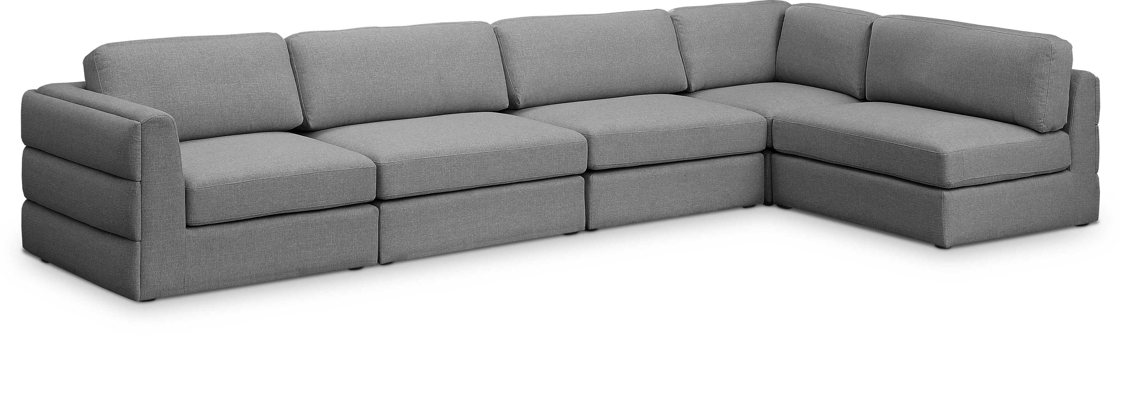 Beckham Grey Durable Linen Textured Fabric Modular Sectional