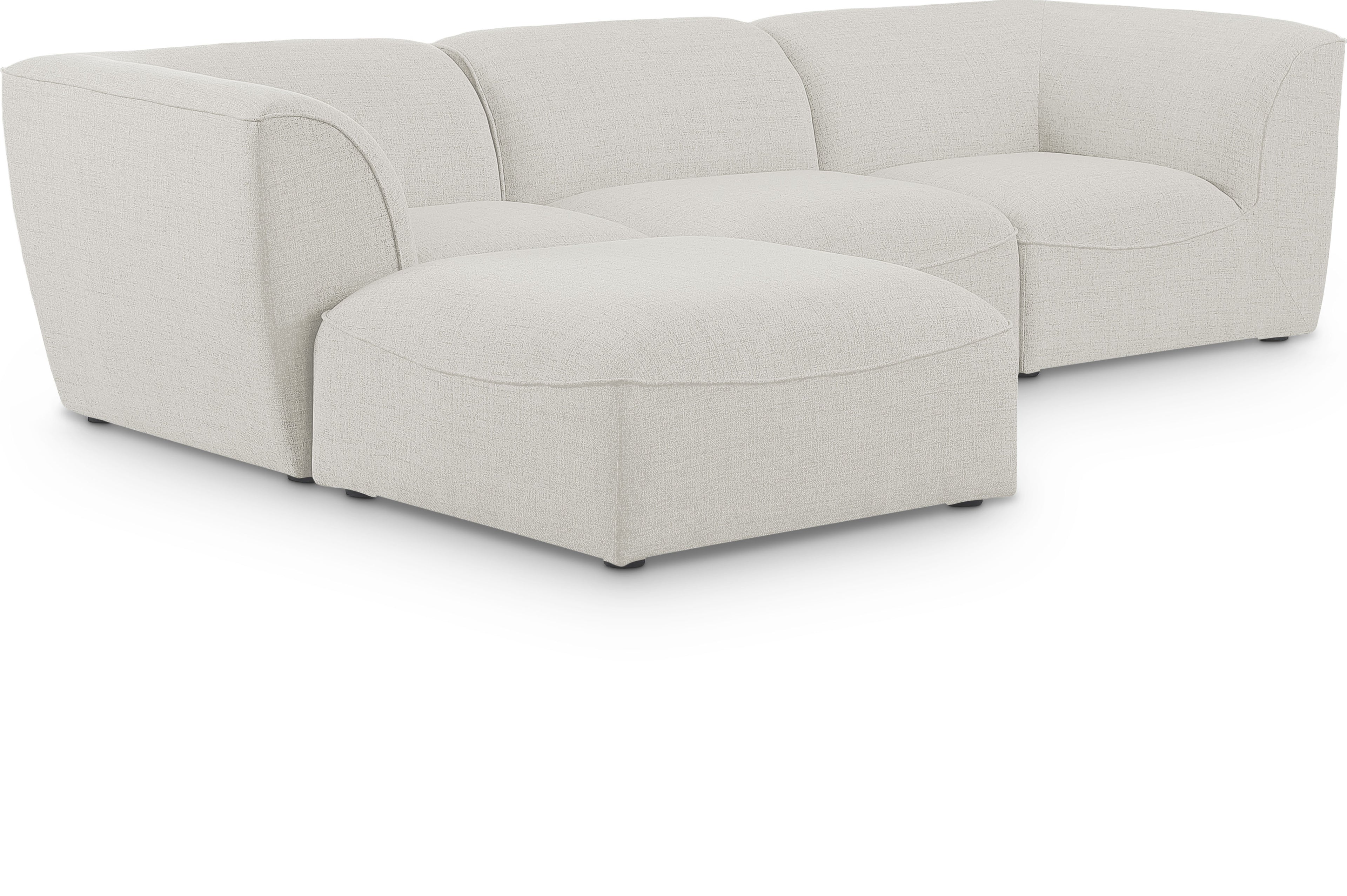 Miramar Cream Durable Linen Textured Modular Sectional