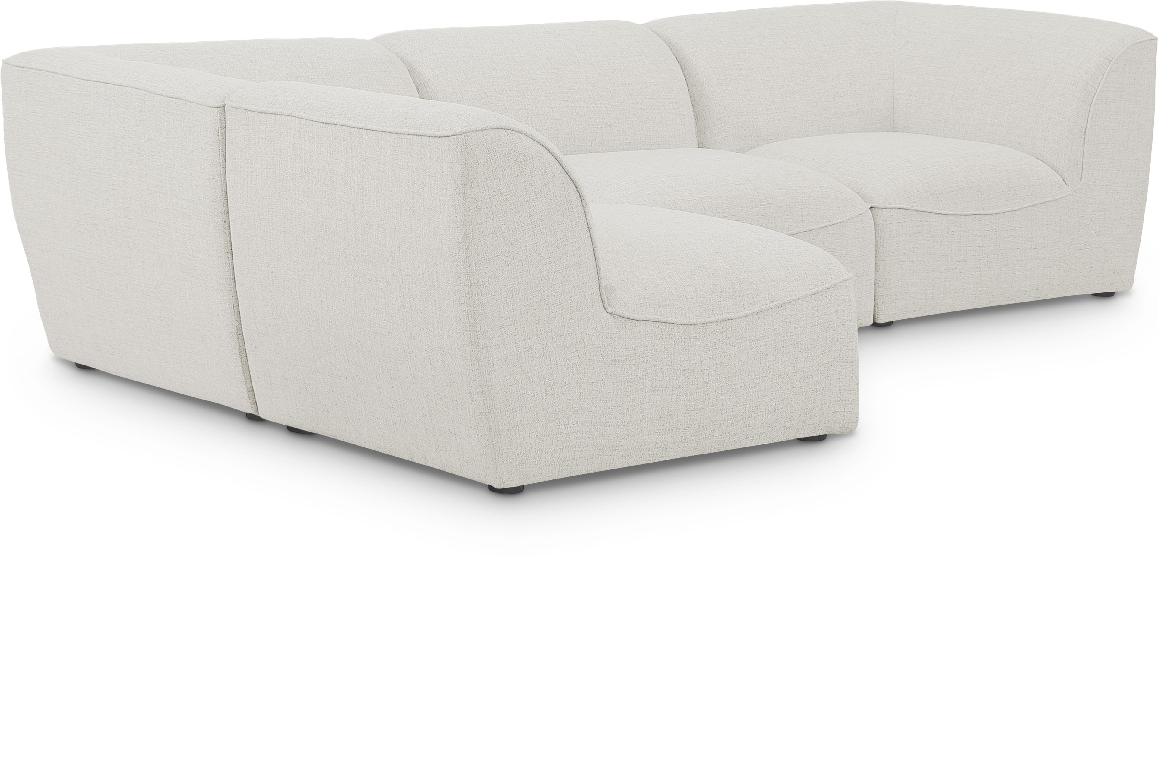 Miramar Cream Durable Linen Textured Modular Sectional