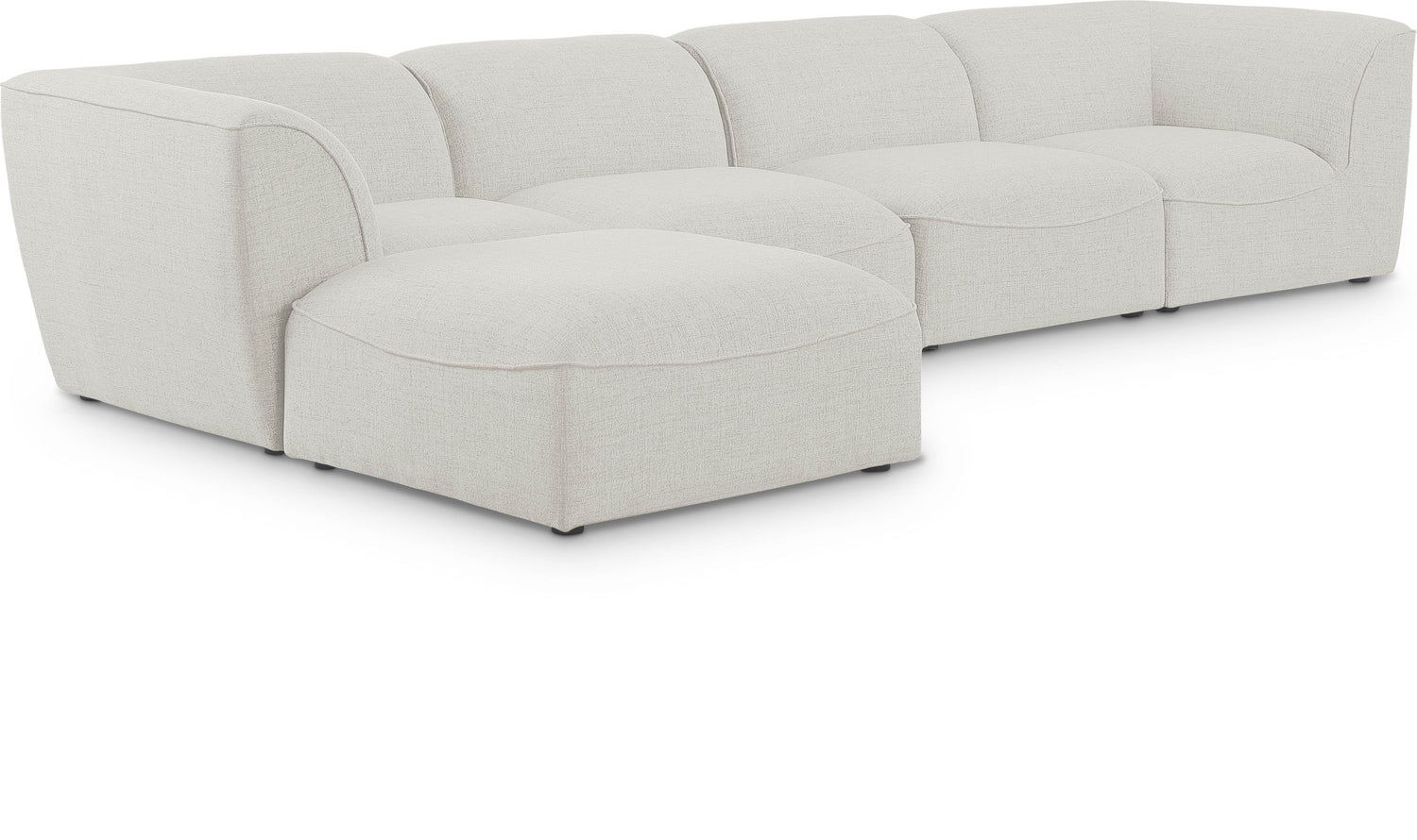 Miramar Cream Durable Linen Textured Modular Sectional