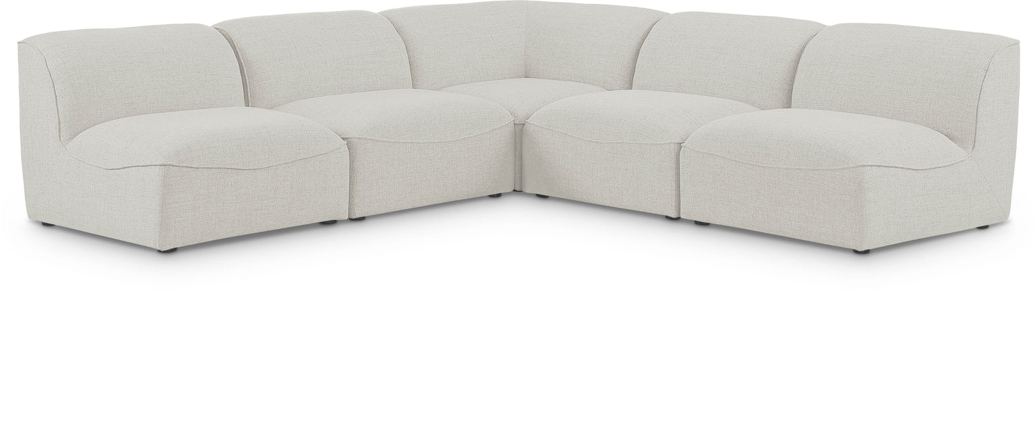 Miramar Cream Durable Linen Textured Modular Sectional