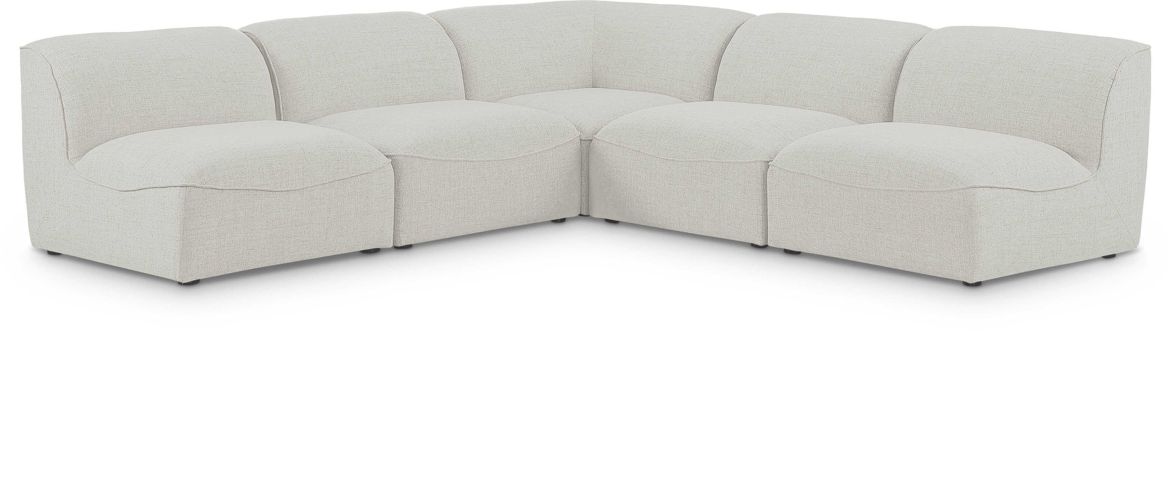 Miramar Cream Durable Linen Textured Modular Sectional