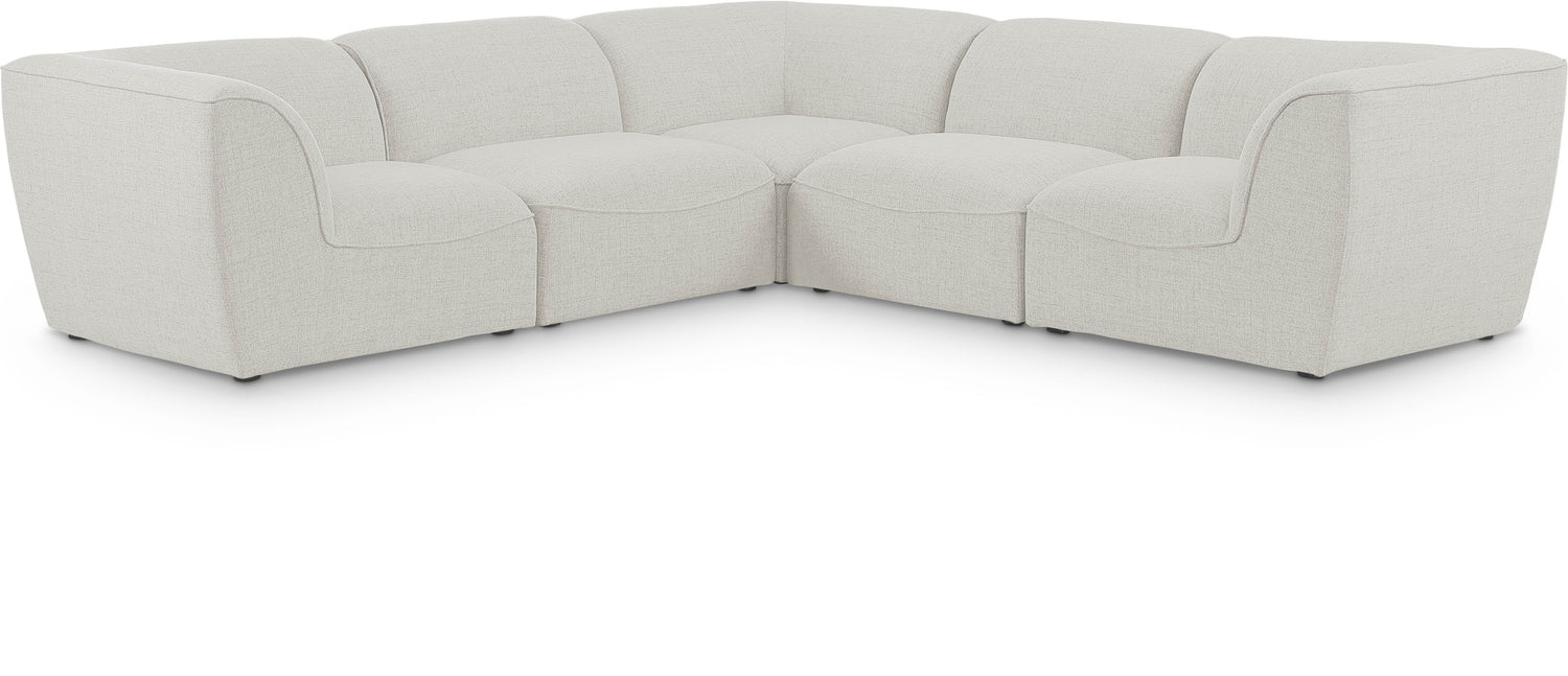 Miramar Cream Durable Linen Textured Modular Sectional