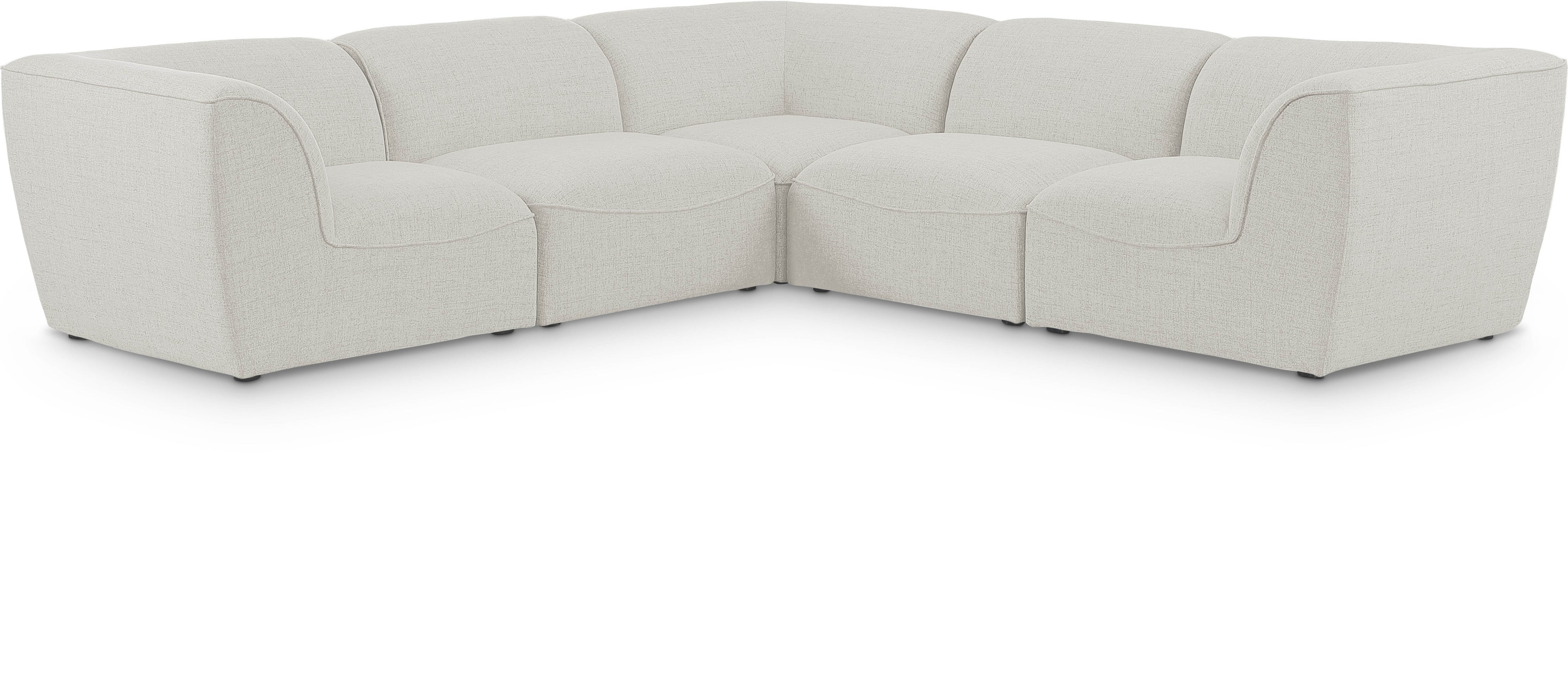 Miramar Cream Durable Linen Textured Modular Sectional