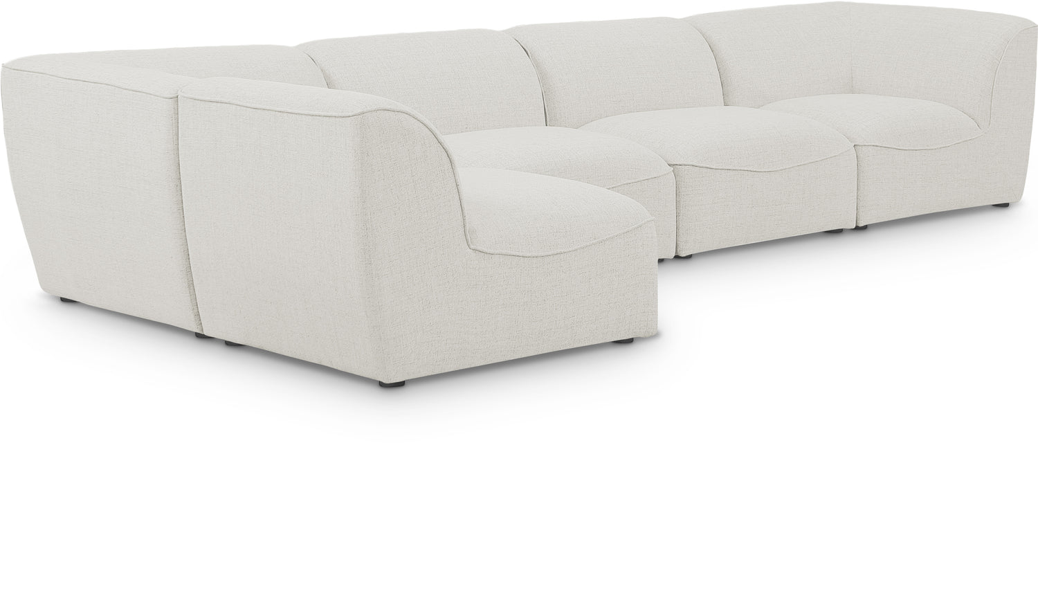 Miramar Cream Durable Linen Textured Modular Sectional