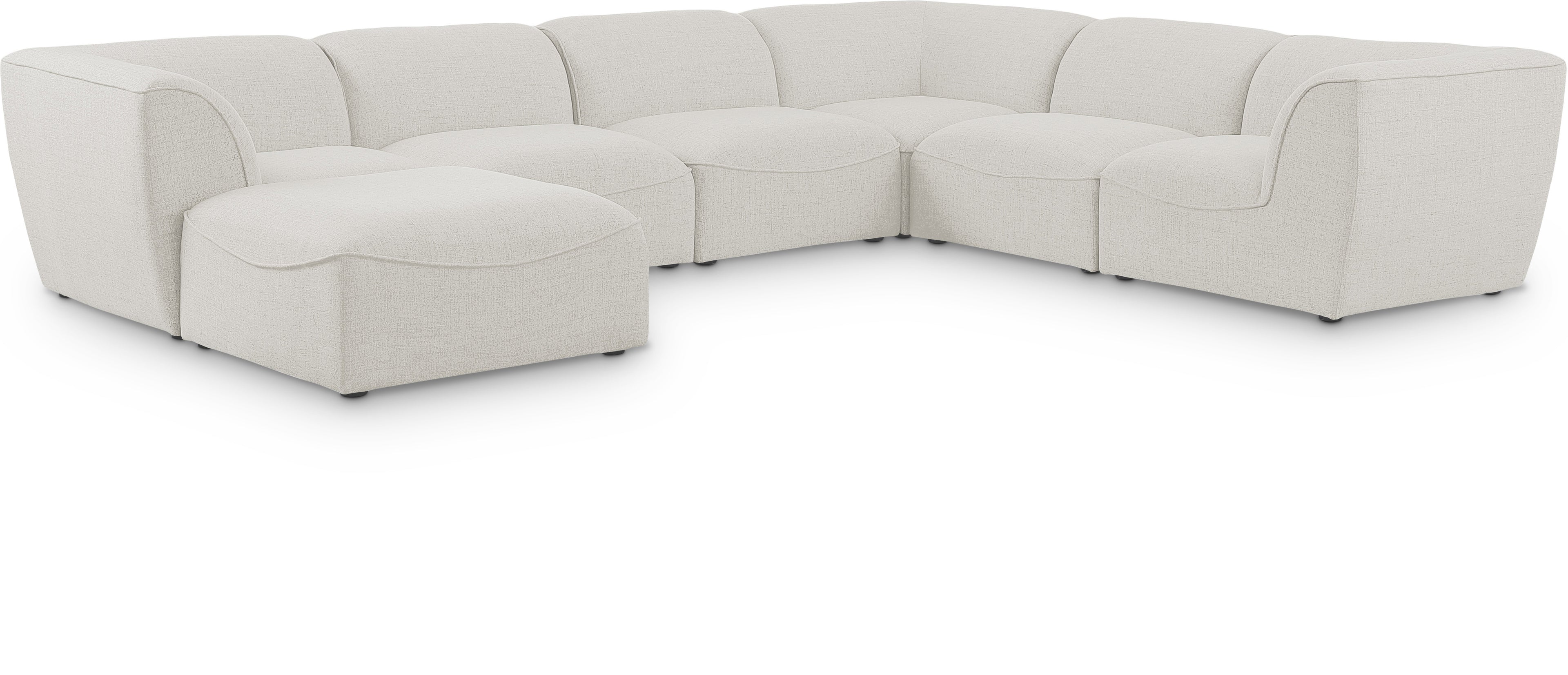 Miramar Cream Durable Linen Textured Modular Sectional