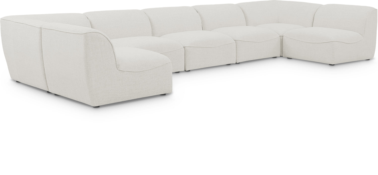 Miramar Cream Durable Linen Textured Modular Sectional