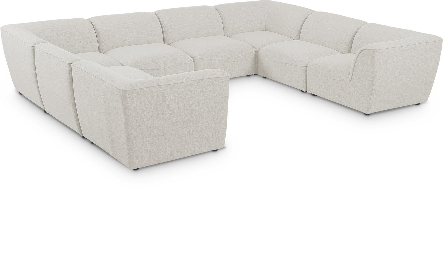 Miramar Cream Durable Linen Textured Modular Sectional