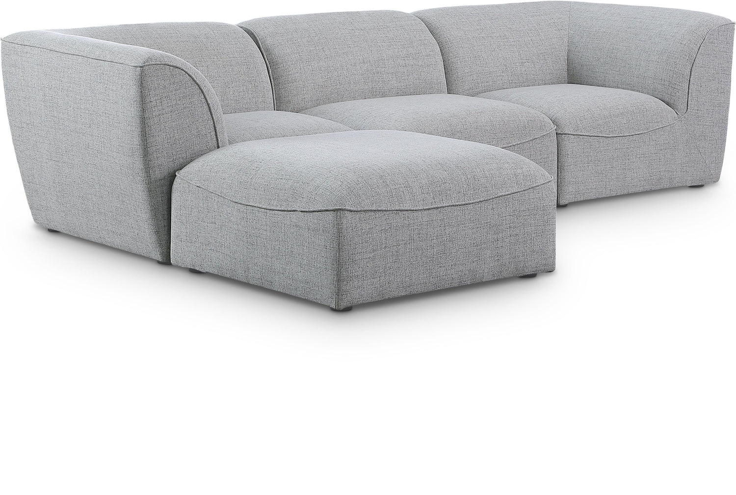 Miramar Grey Durable Linen Textured Modular Sectional